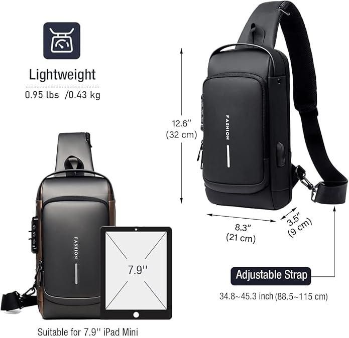 Waterproof Anti-Theft Sling Bag for Men & Women