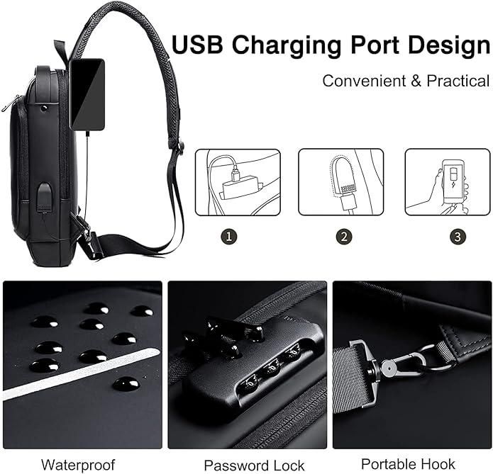 Waterproof Anti-Theft Sling Bag for Men & Women