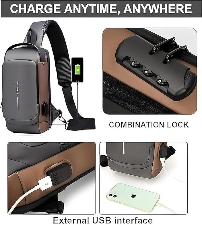 Waterproof Anti-Theft Sling Bag for Men & Women
