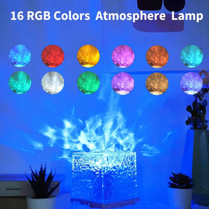 Rotating Water Ripple Night Light Aura Lamp