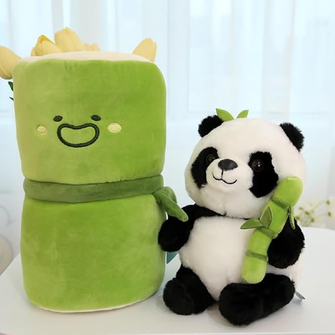 Panda Plush with Bamboo Soft Toy