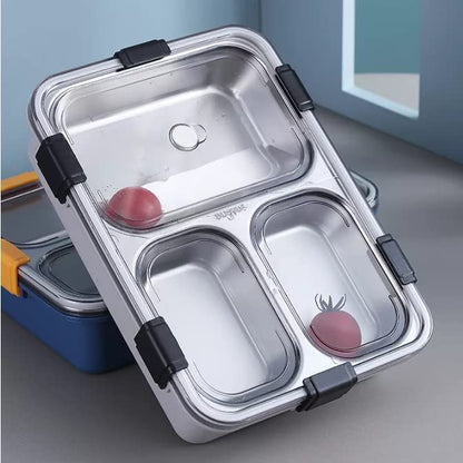 3 Compartment Stainless Steel Bento Food Storage Lunch Box for Adults