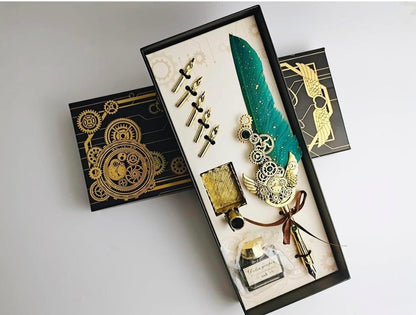 Quill Feather Pen & Ink Calligraphy Set – Antique Writing Kit