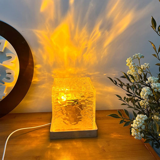 Rotating Water Ripple Night Light Aura Lamp