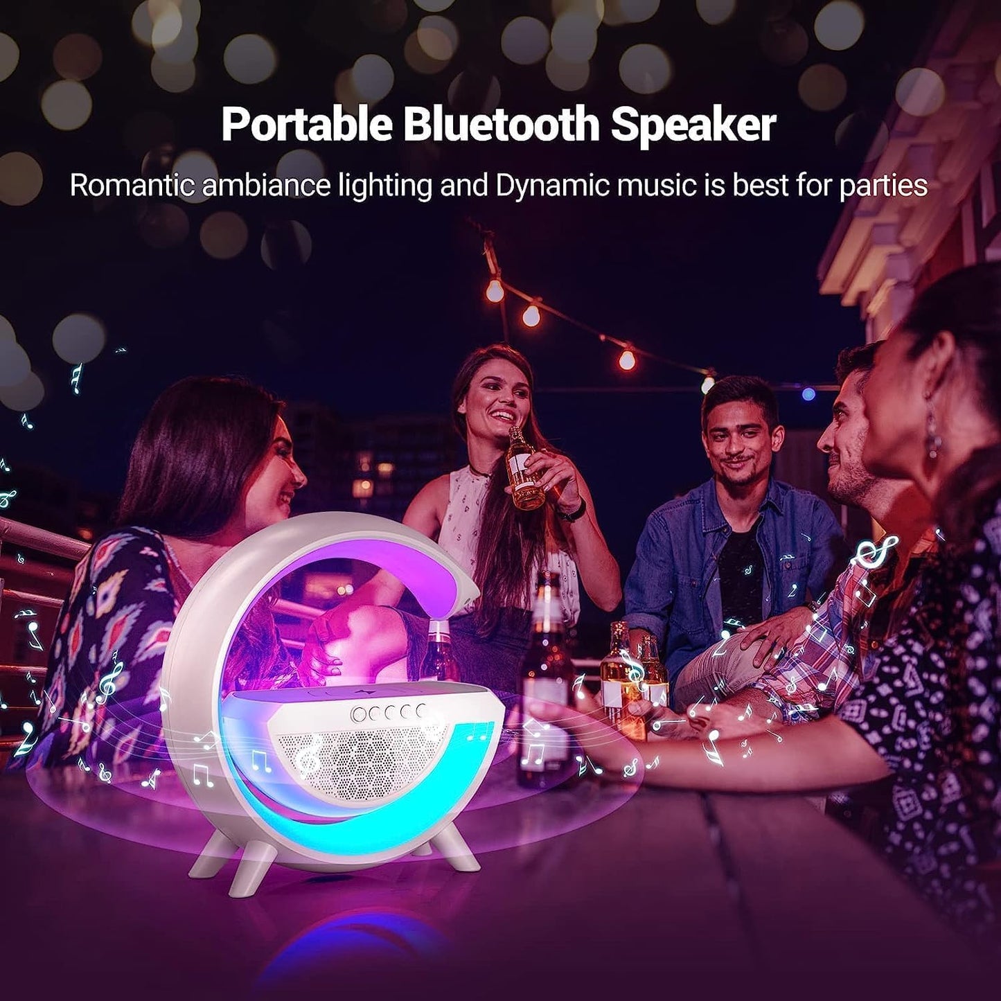 G-Shape LED Wireless Charging Speaker Lamp