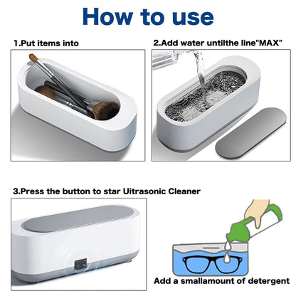 LuxeGlow Ultrasonic Jewelry & Makeup Brush Cleaner