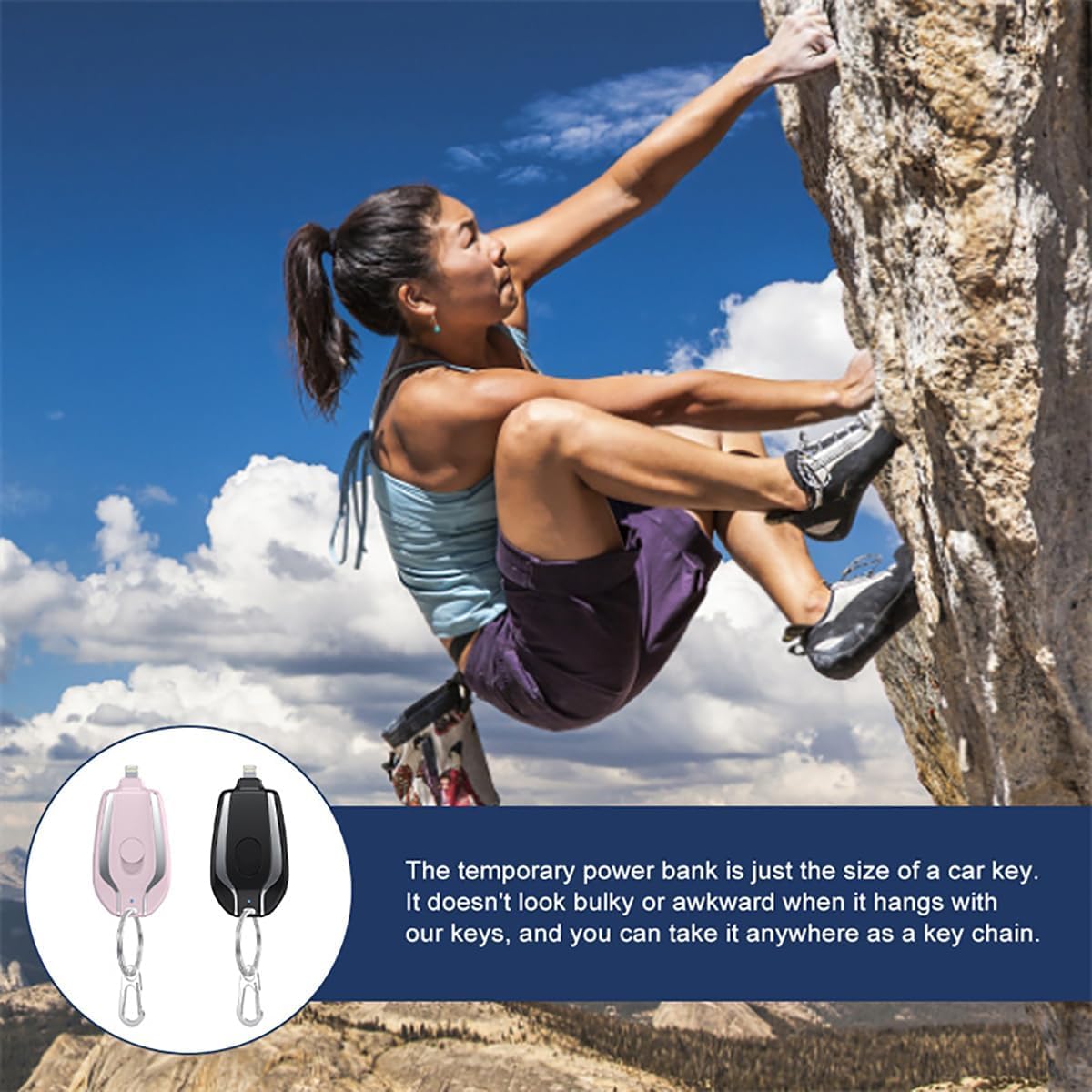 Keychain Portable Charger,1500mAh Mini Power Emergency