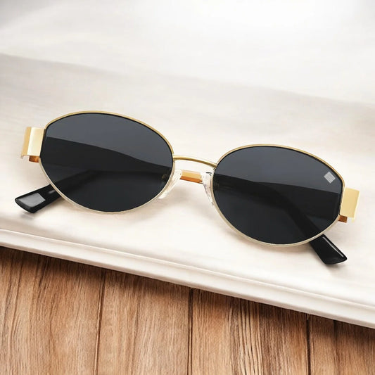 Metal Oval Sunglasses for Women