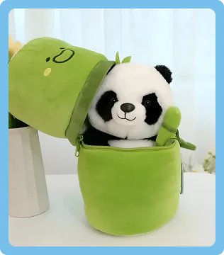 Panda Plush with Bamboo Soft Toy