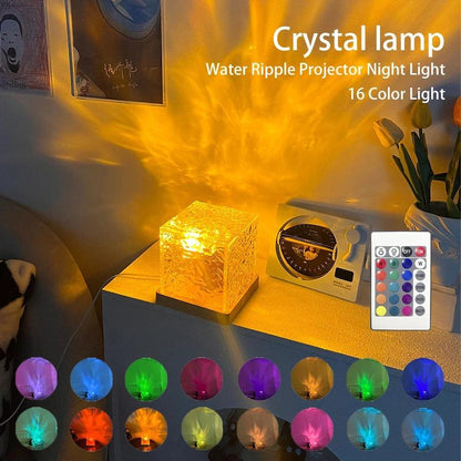 Rotating Water Ripple Night Light Aura Lamp
