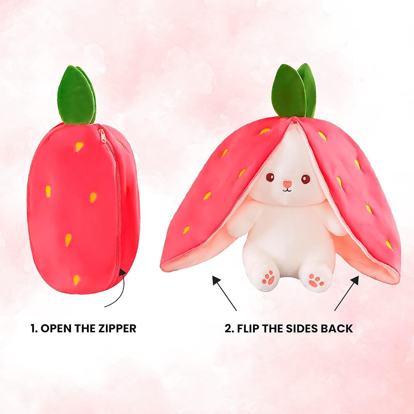 Toy Pillow, Reversible Bunny, Cute Soft Rabbit